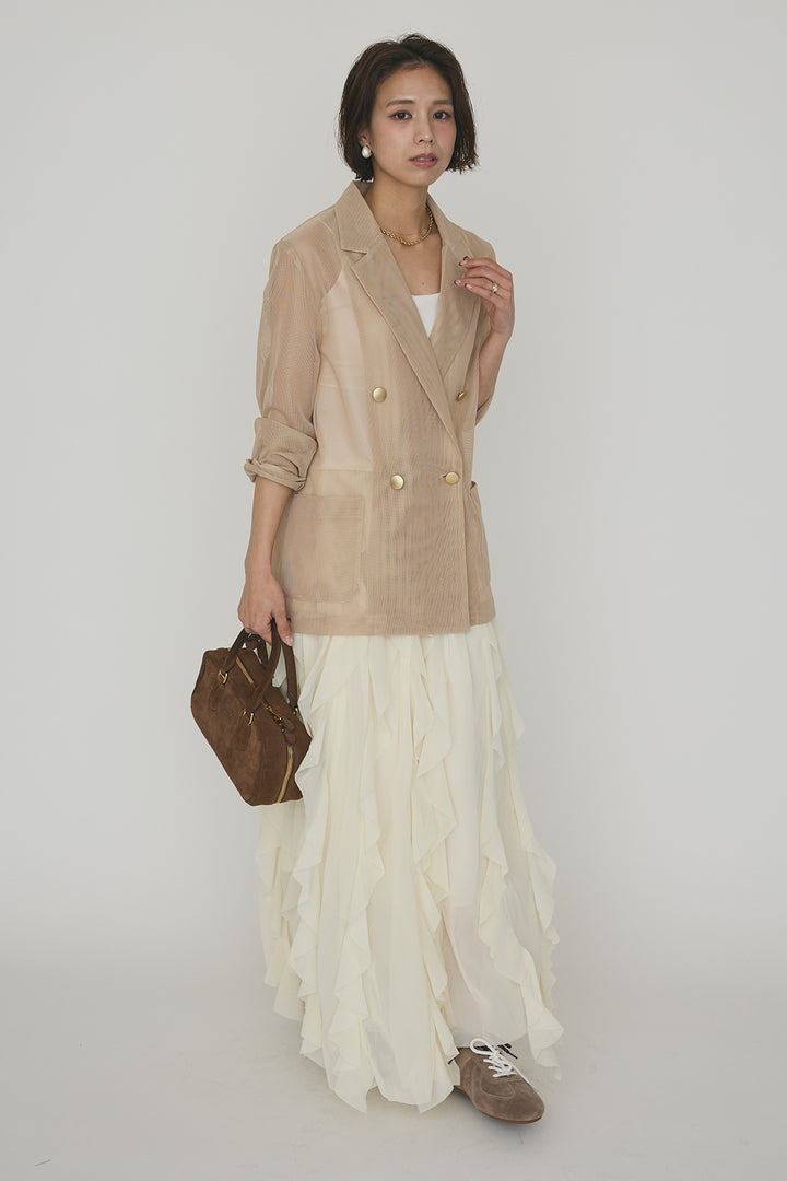 [予約]メッシュゴールドボタンマニッシュジャケット