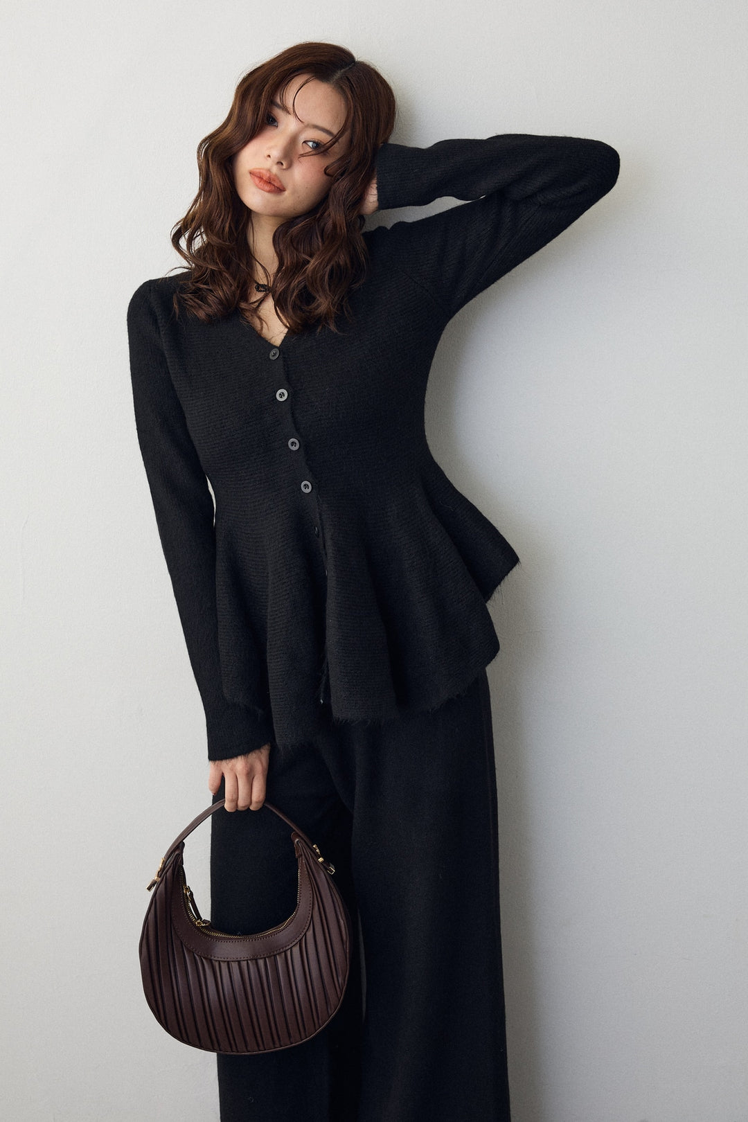 [予約]美ラインペプラムニットセットアップ