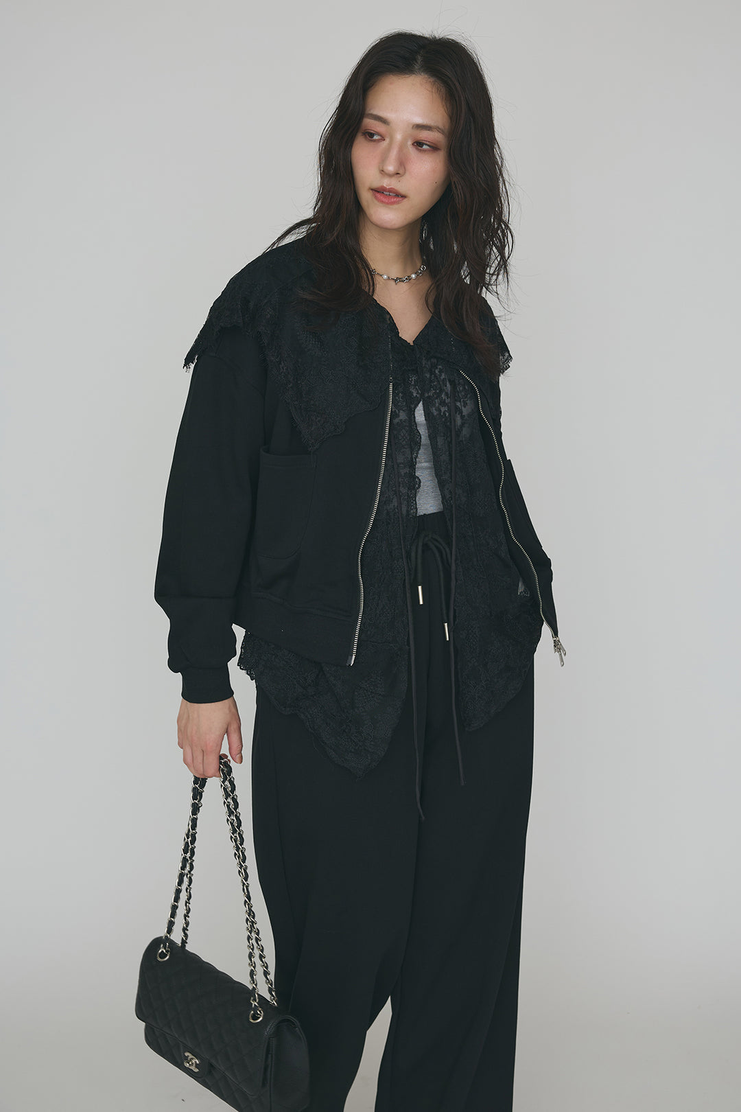 [予約]総レースカラーベストセットスウェットパンツセットアップ