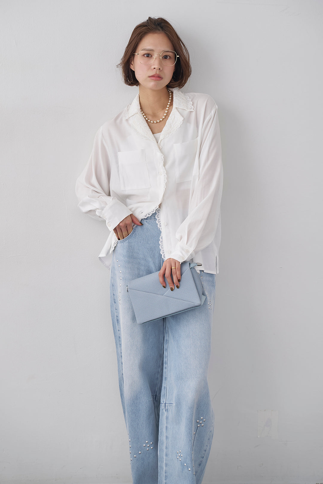 [予約]クラシックレーストリムブラウス