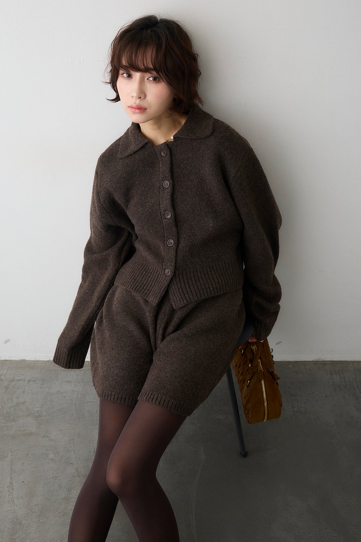 予約]メランジニットショートパンツ – Frene