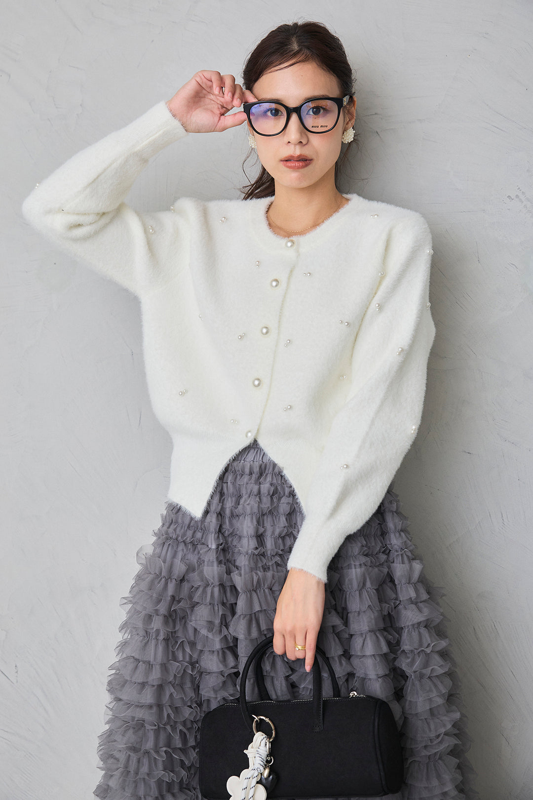 [予約]ミックスパールシャギーコーディガン