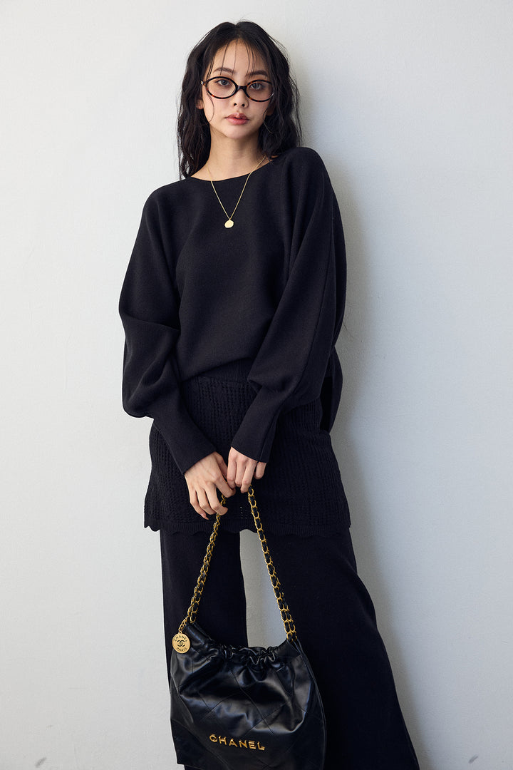 [予約]スカートレイヤードニットセットアップ