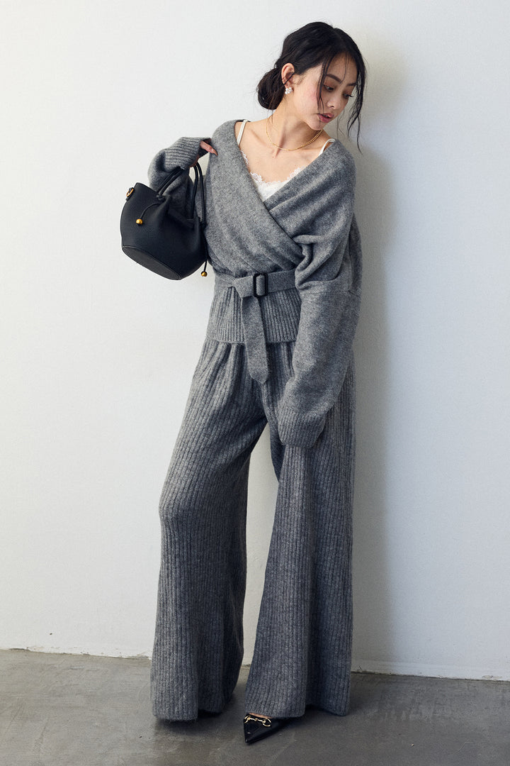 [予約]カシュクール美ラインニットセットアップ