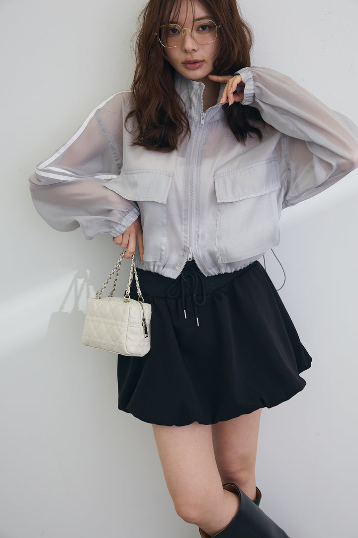 [予約]シアーオーガンジーサイドラインショートブルゾン