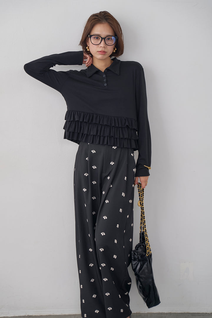 [予約]フリルヘムポロカラープルオーバー