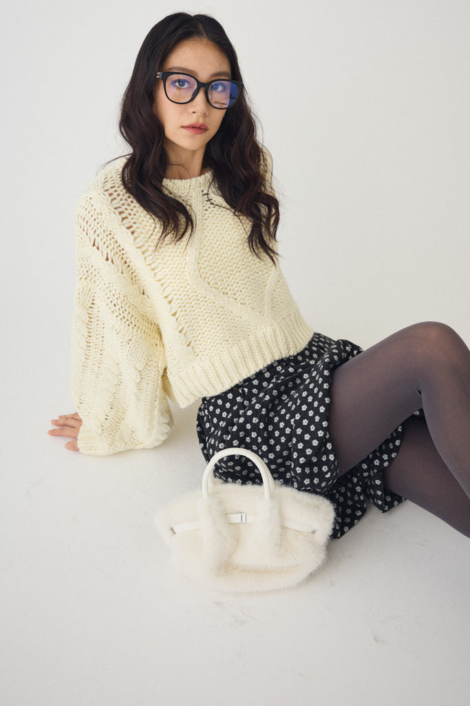 [予約]ローピングケーブルショートニット