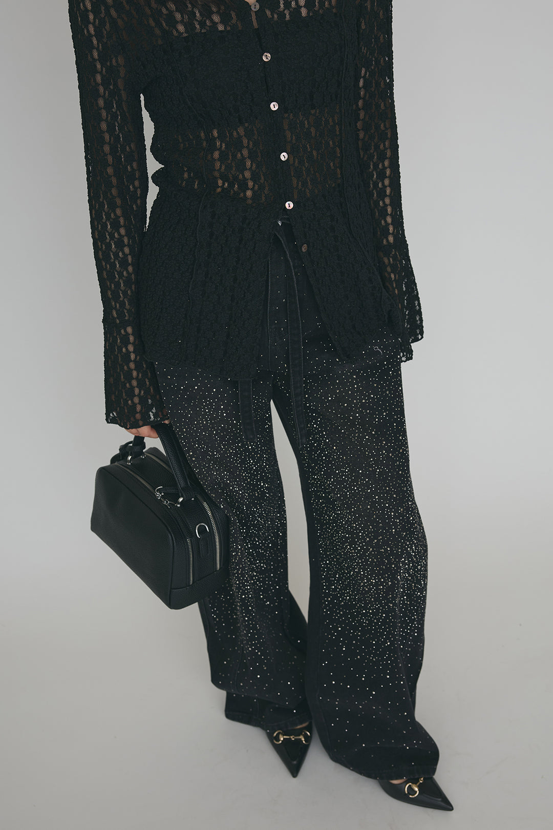 [予約]ラインストーン美ラインデニム