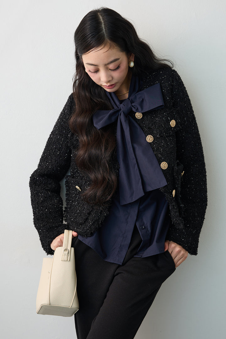 [予約]ビッグリボンボウタイベーシックブラウス