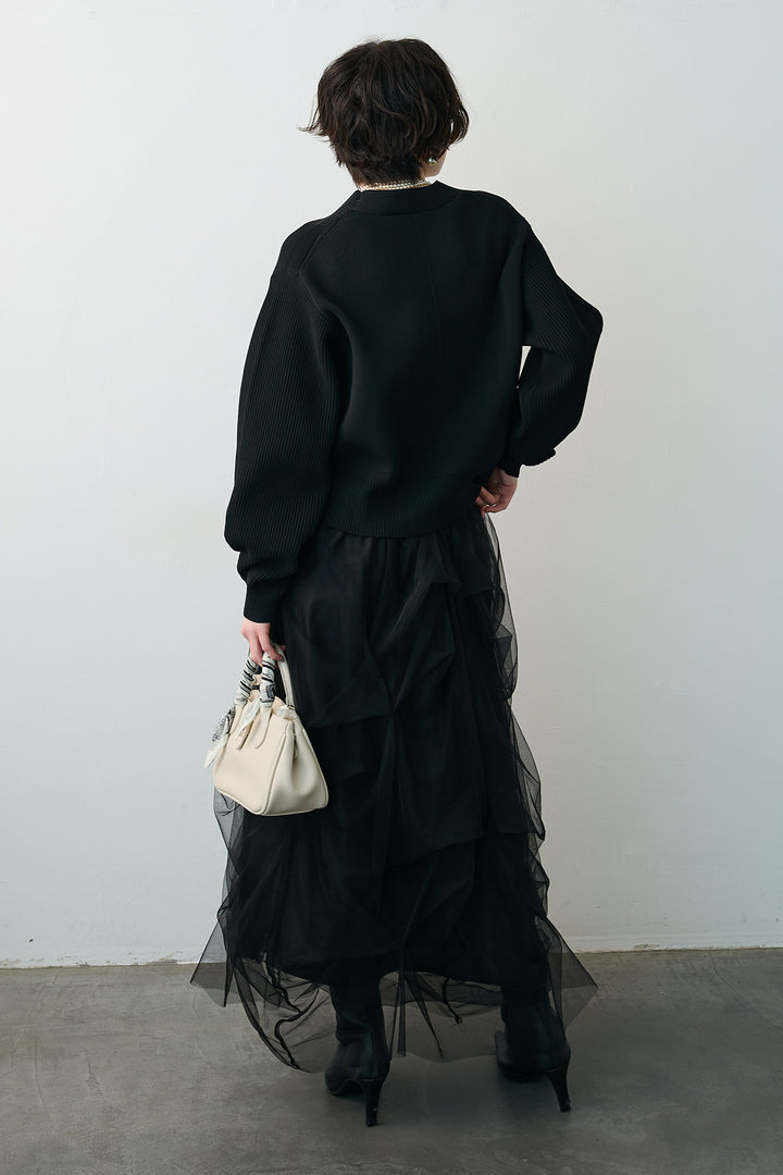 [予約]スポンディッシュBIGボタンクロップドカーデ