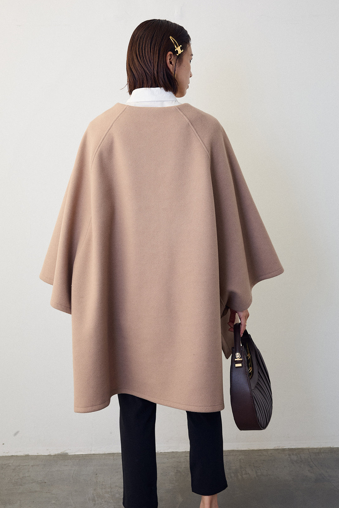 [予約/SET]ウールライクドルマンポンチョコート+センターシームランダムパールパンツ(2set)