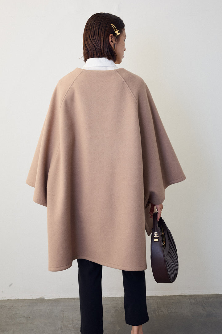 [予約/SET]ウールライクドルマンポンチョコート+センターシームランダムパールパンツ(2set)