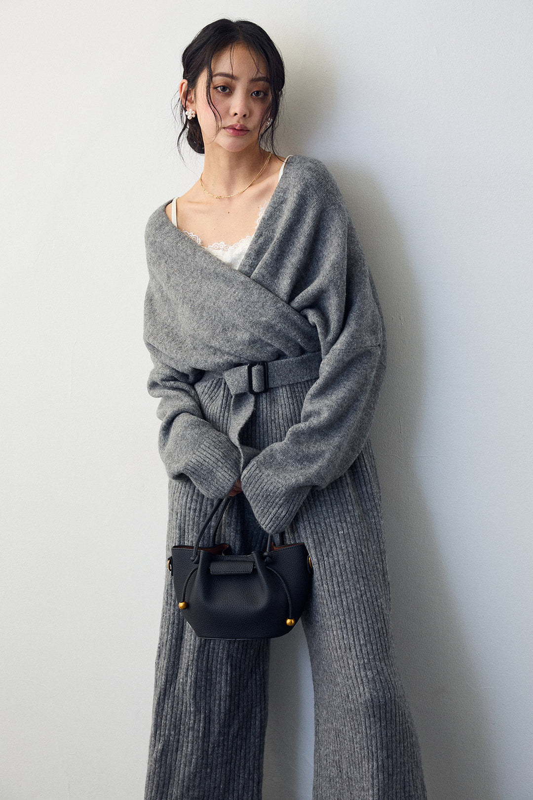 [予約]カシュクール美ラインニットセットアップ