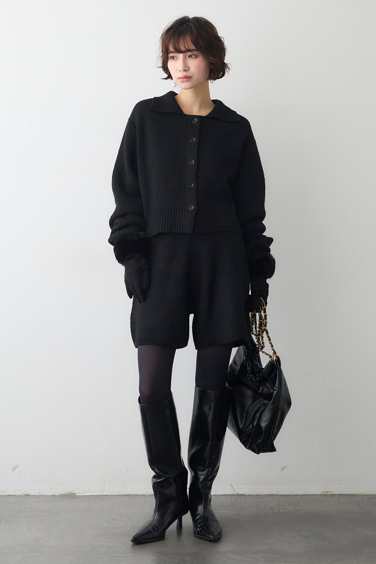 予約]メランジニットショートパンツ – Frene