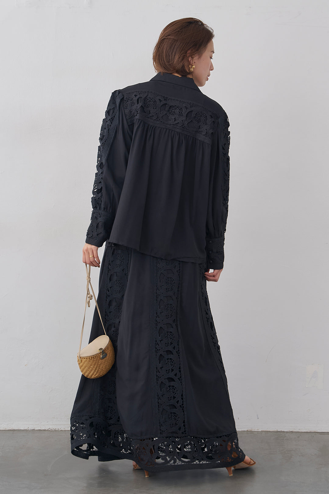 [予約]ヴィンテージライクレースシャツセットアップ