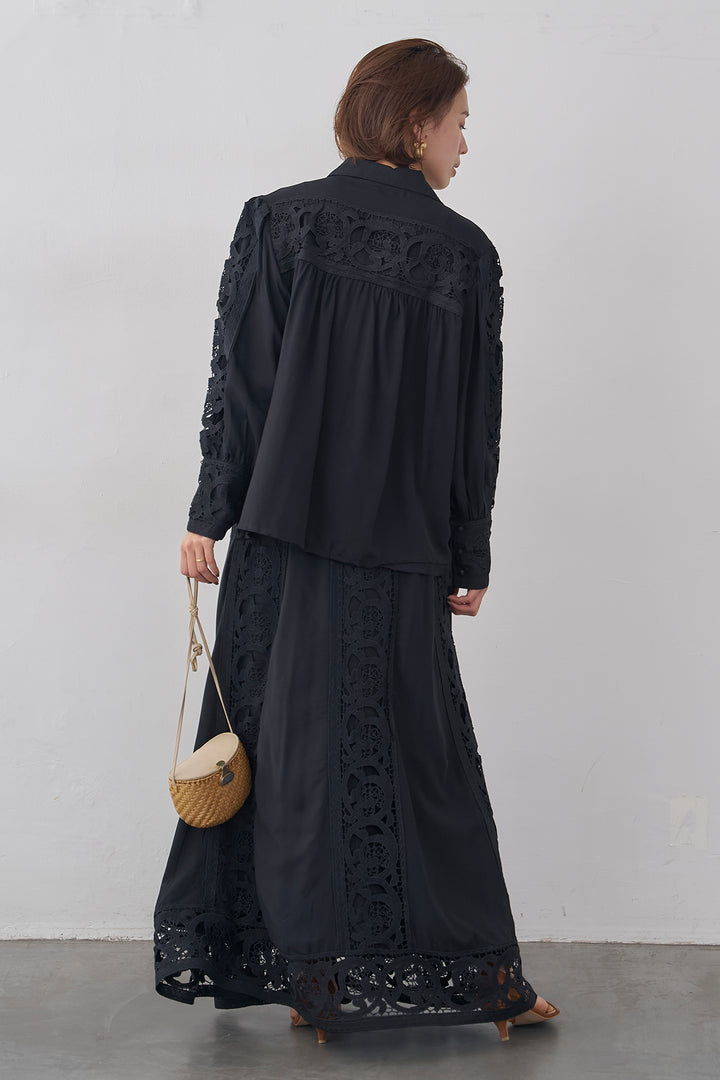 [予約]ヴィンテージライクレースシャツセットアップ