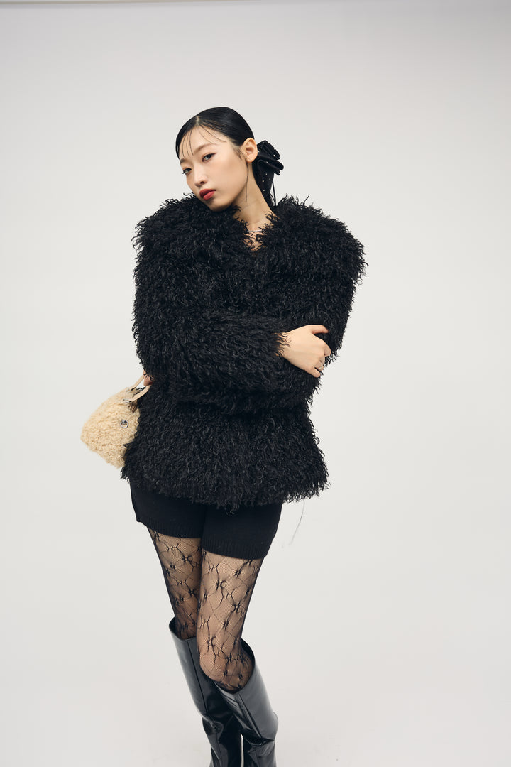 [予約]ロングシャギーエアリーコート