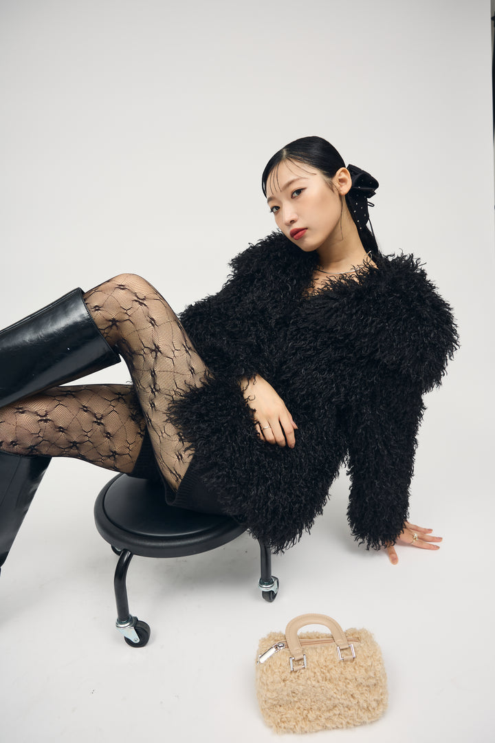 [予約]ロングシャギーエアリーコート