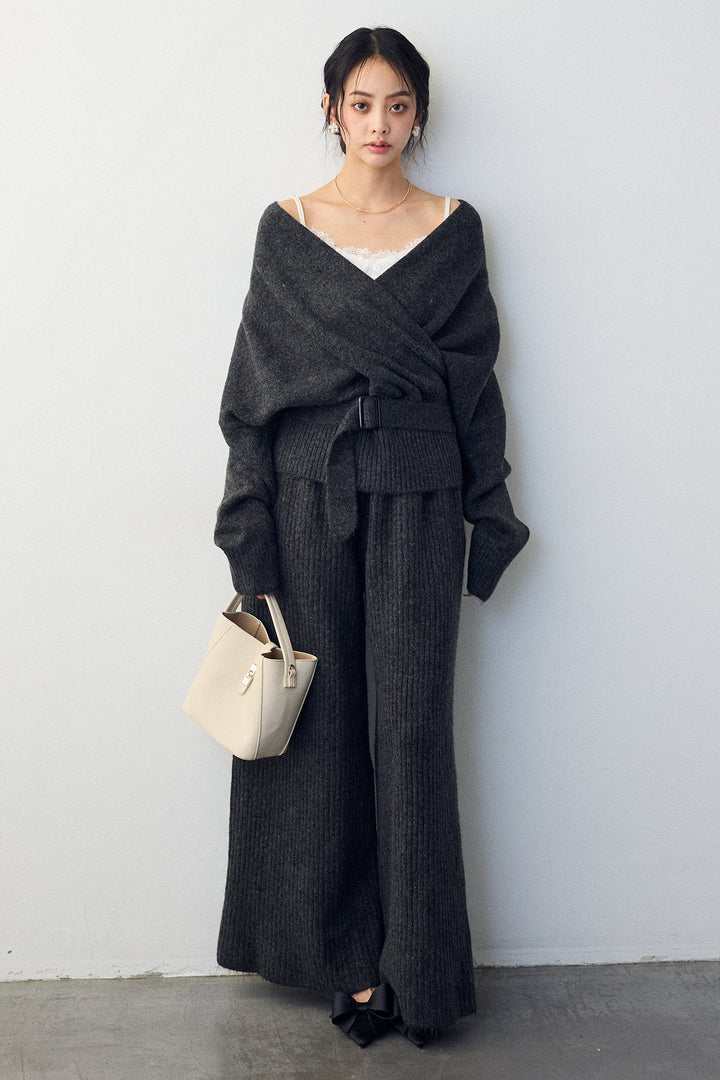 [予約]カシュクール美ラインニットセットアップ