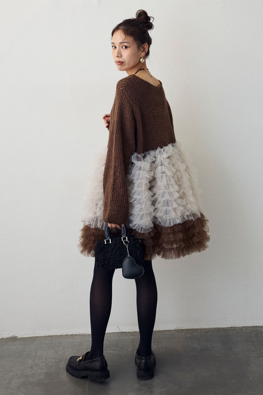 [予約]ホイップチュールドッキングニットワンピ