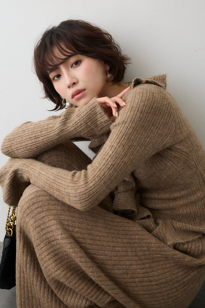 [予約]フロントフリル美ラインニットセットアップ