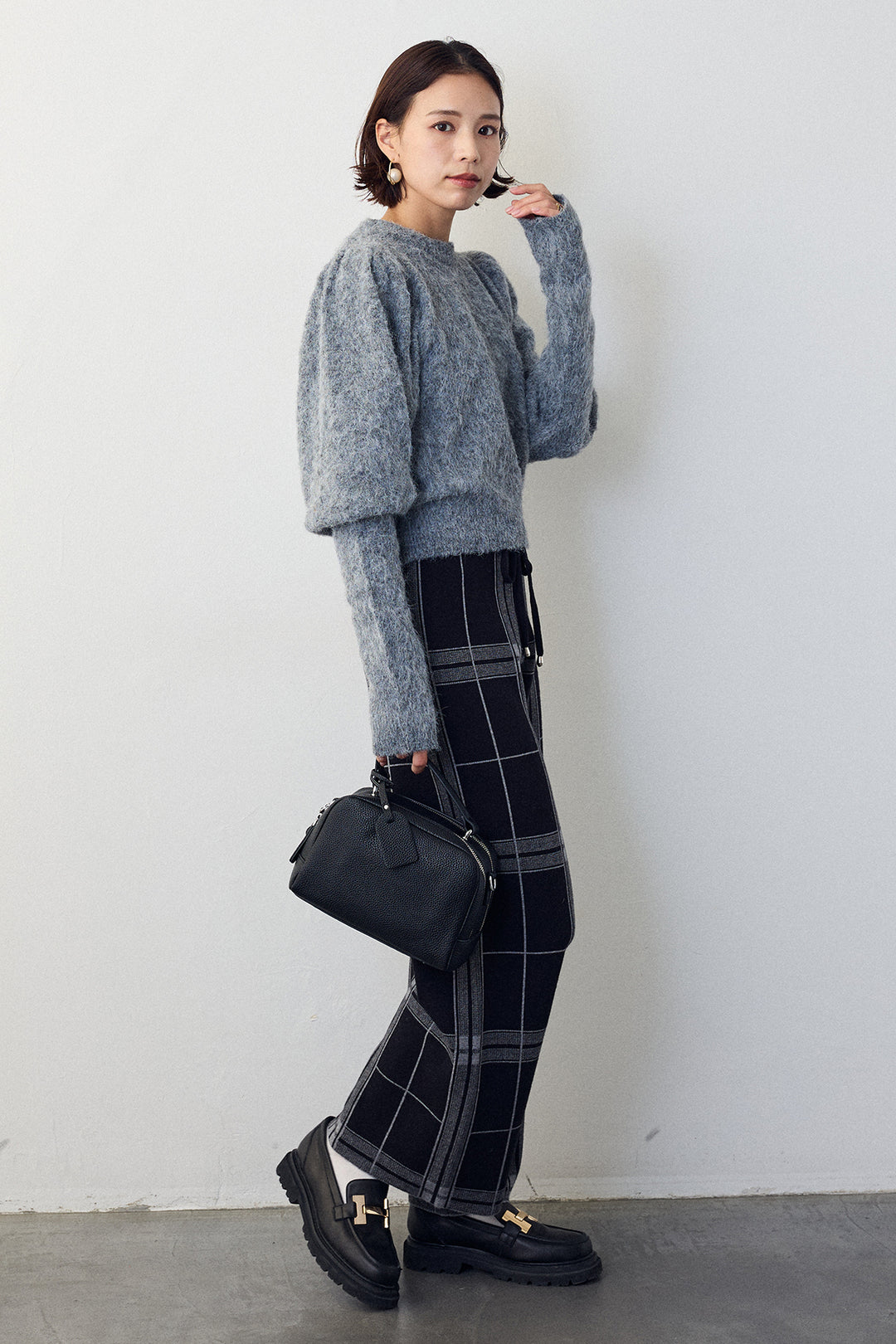 [予約]レザーライクスクエアワンハンドルBAG