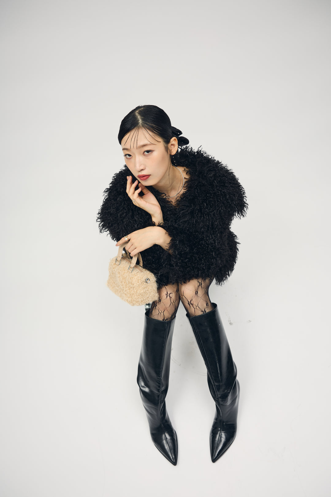 [予約]ロングシャギーエアリーコート