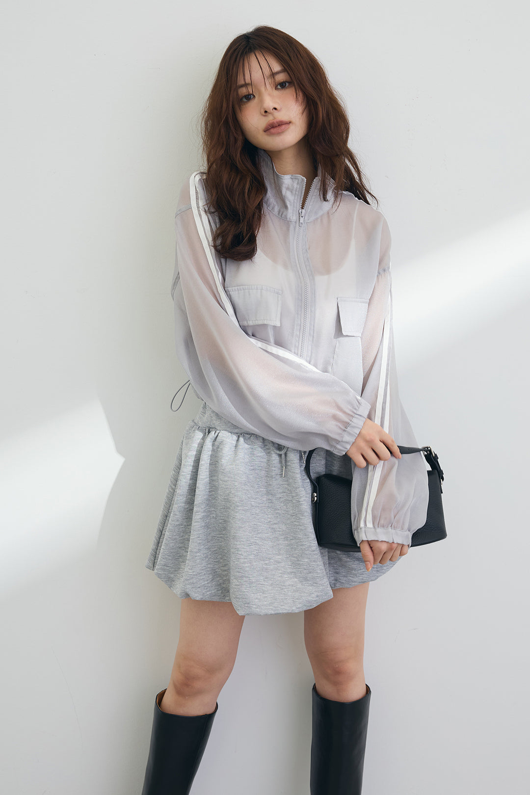 [予約]シアーオーガンジーサイドラインショートブルゾン