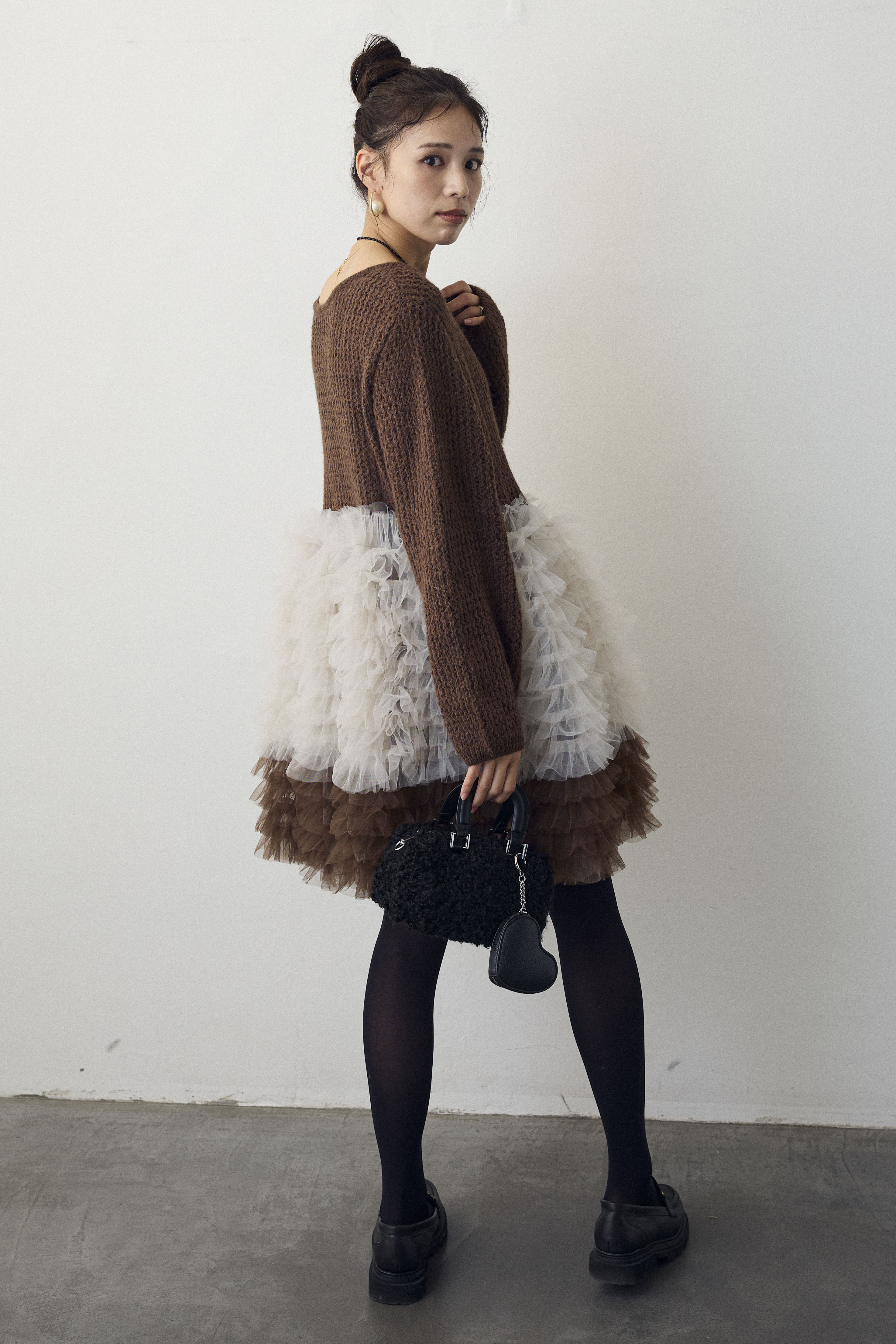 予約]ホイップチュールドッキングニットワンピ – Frene