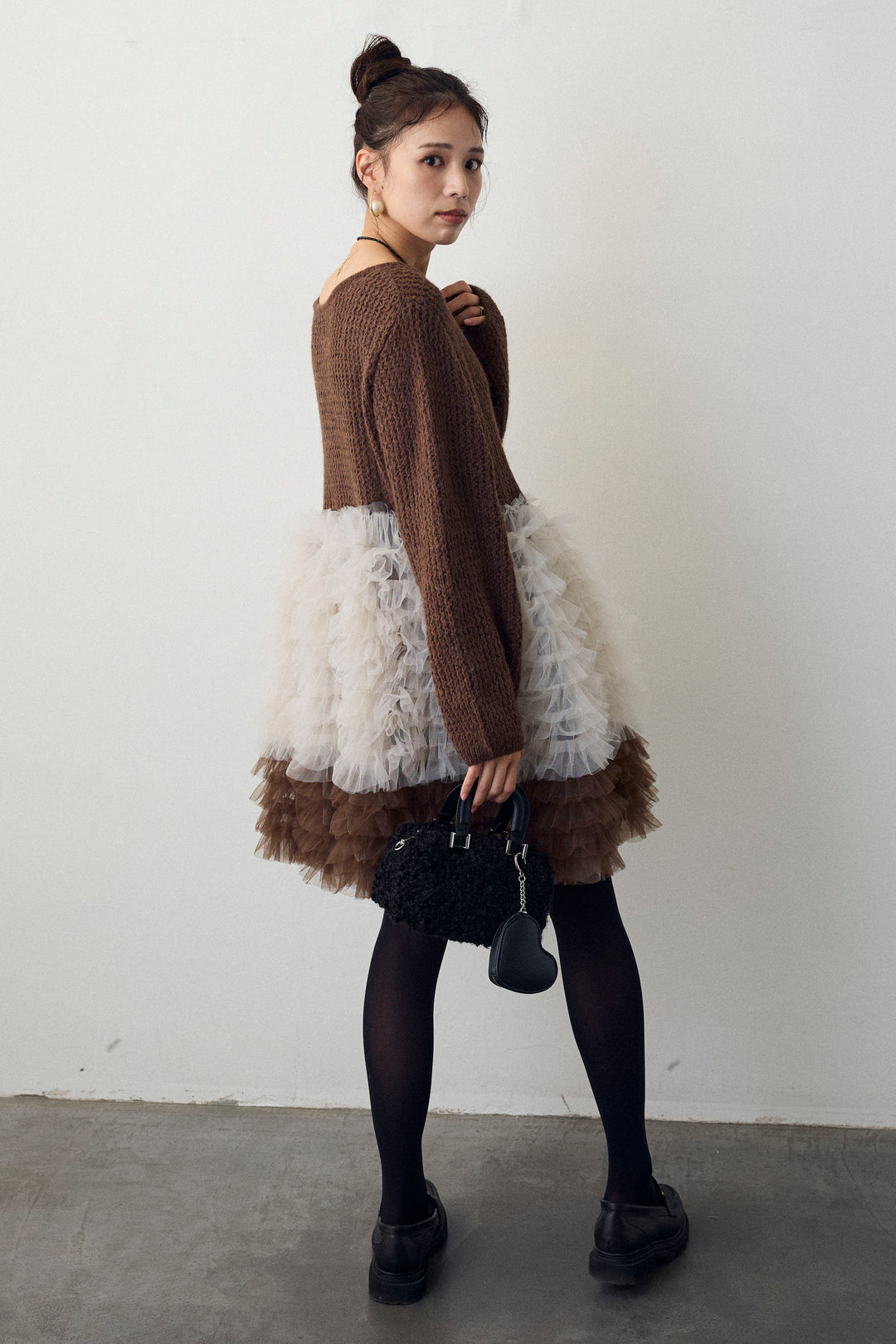 [予約]ホイップチュールドッキングニットワンピ