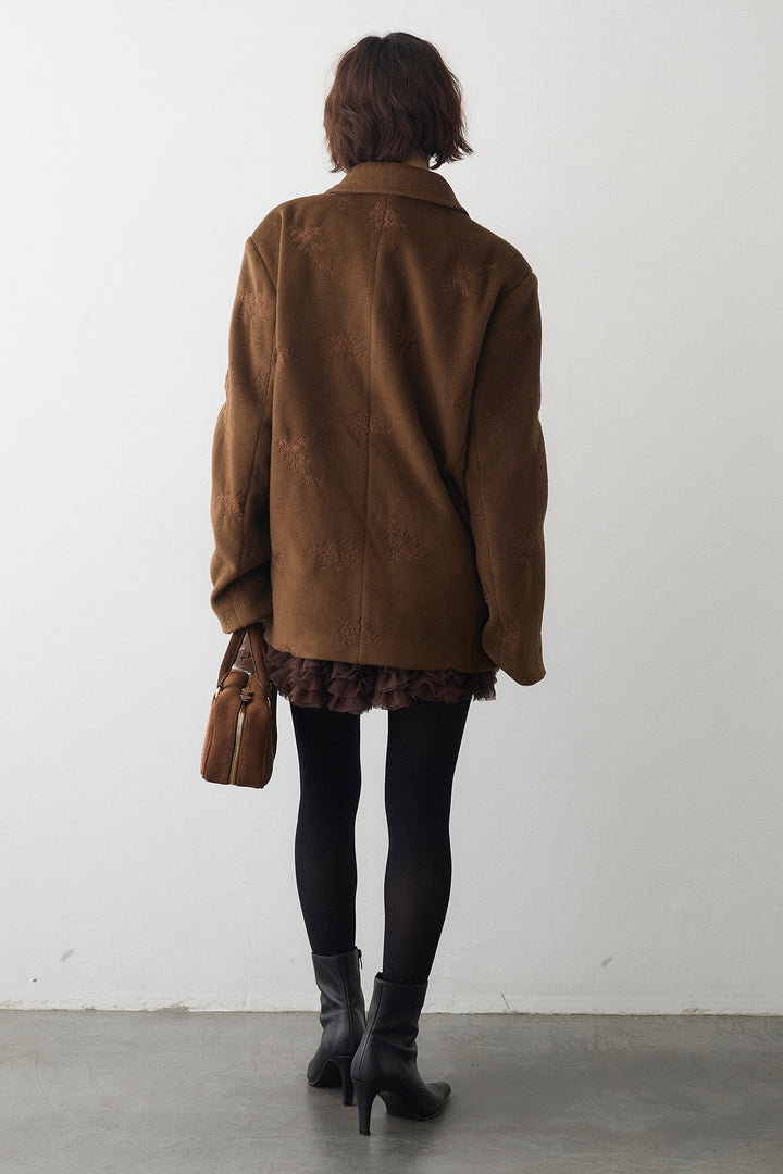 [予約/SET]前後2wayリボンシアーブラウス+フラワーエンブロイダリーモッサジャケット+ホイップチュールミニ丈スカート(3set)