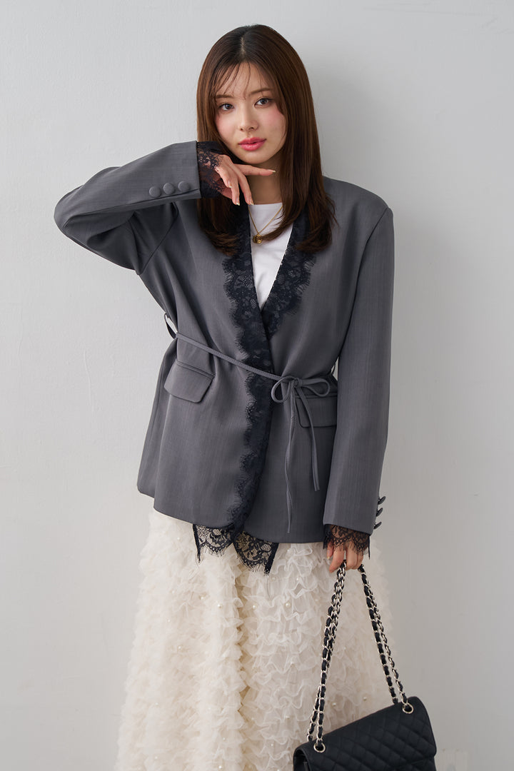 [予約]カシュクールレースドッキングジャケット