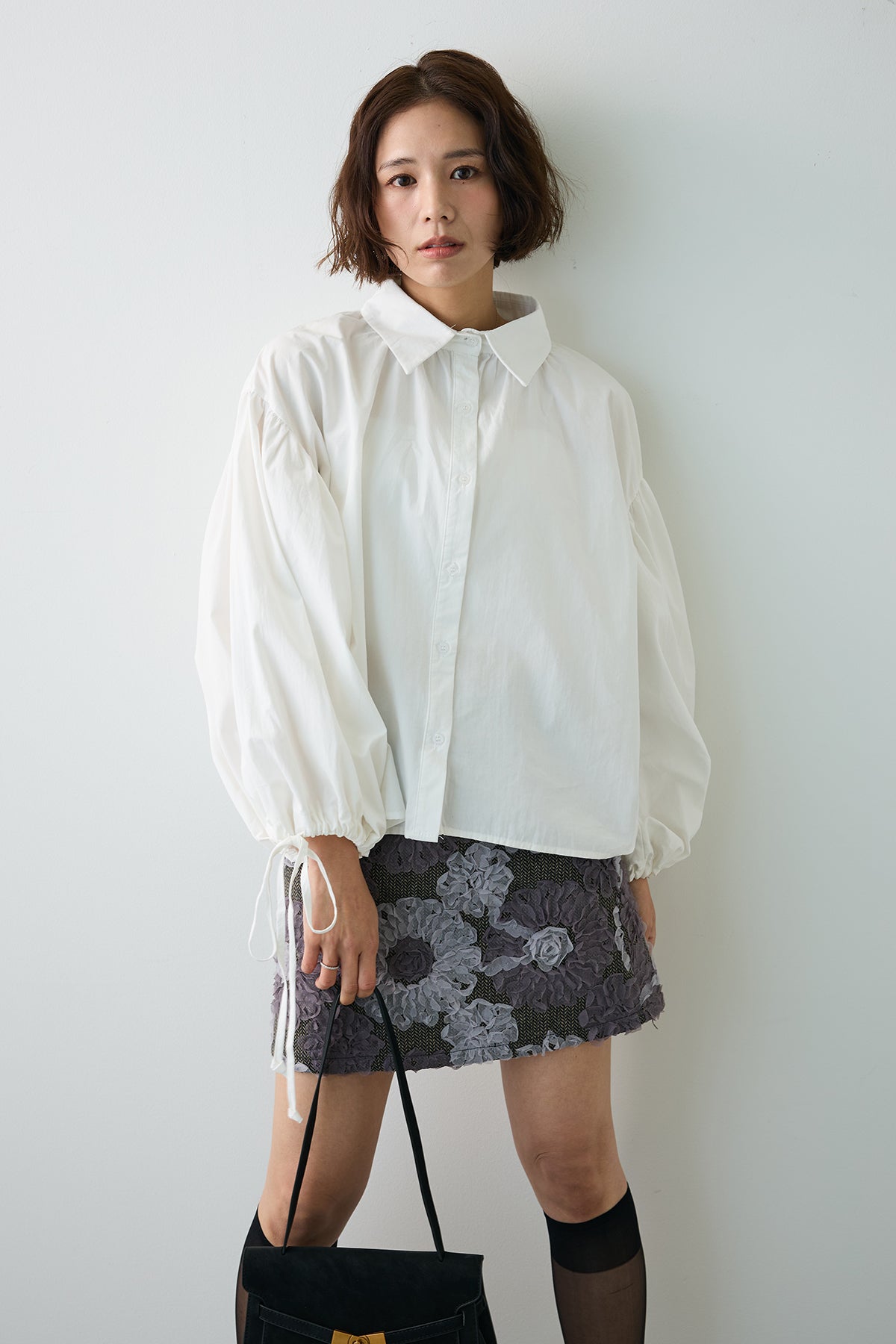 予約]ワイドスリーブドロストクロップドシャツ – Frene