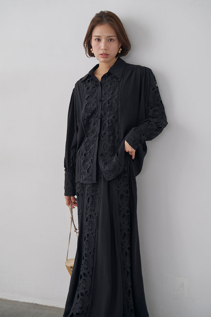 [予約]ヴィンテージライクレースシャツセットアップ