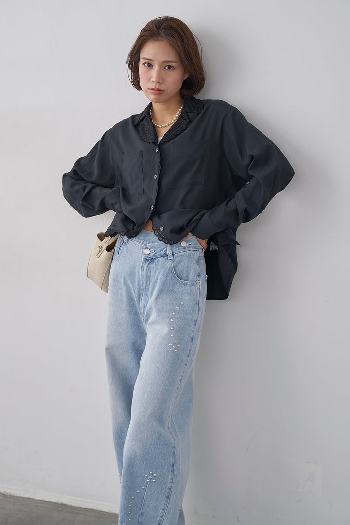 [予約]クラシックレーストリムブラウス