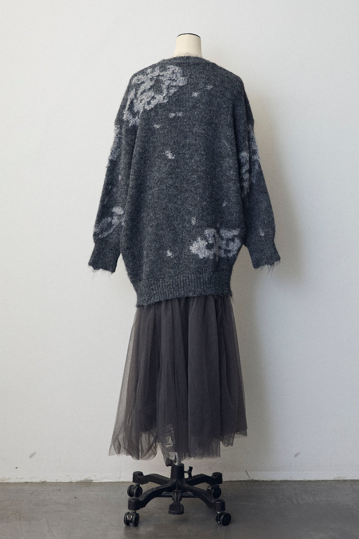 [予約]モチーフジャガードレイヤードニットワンピ