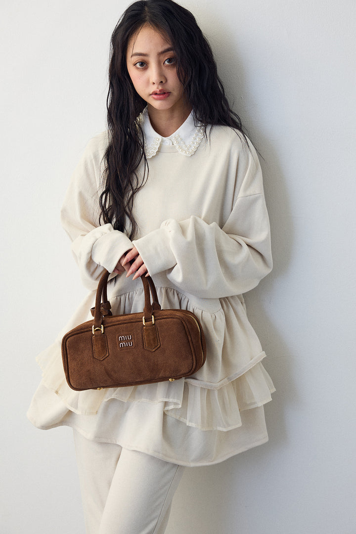 [予約]異素材ミックスフリルティアードスウェットPO