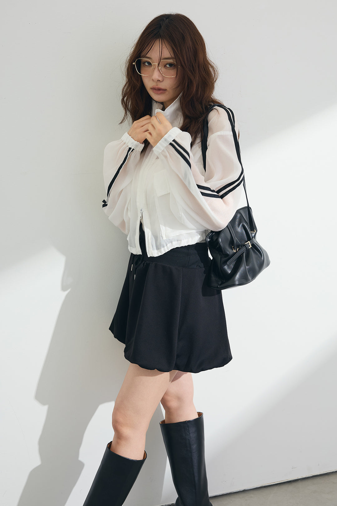 [予約]シアーオーガンジーサイドラインショートブルゾン