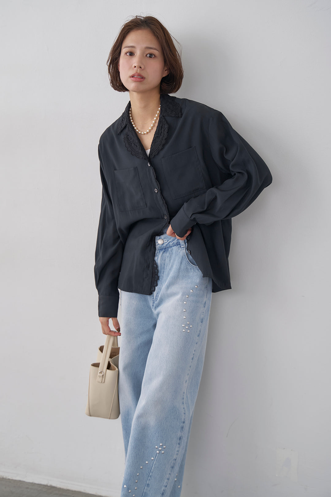 [予約]クラシックレーストリムブラウス