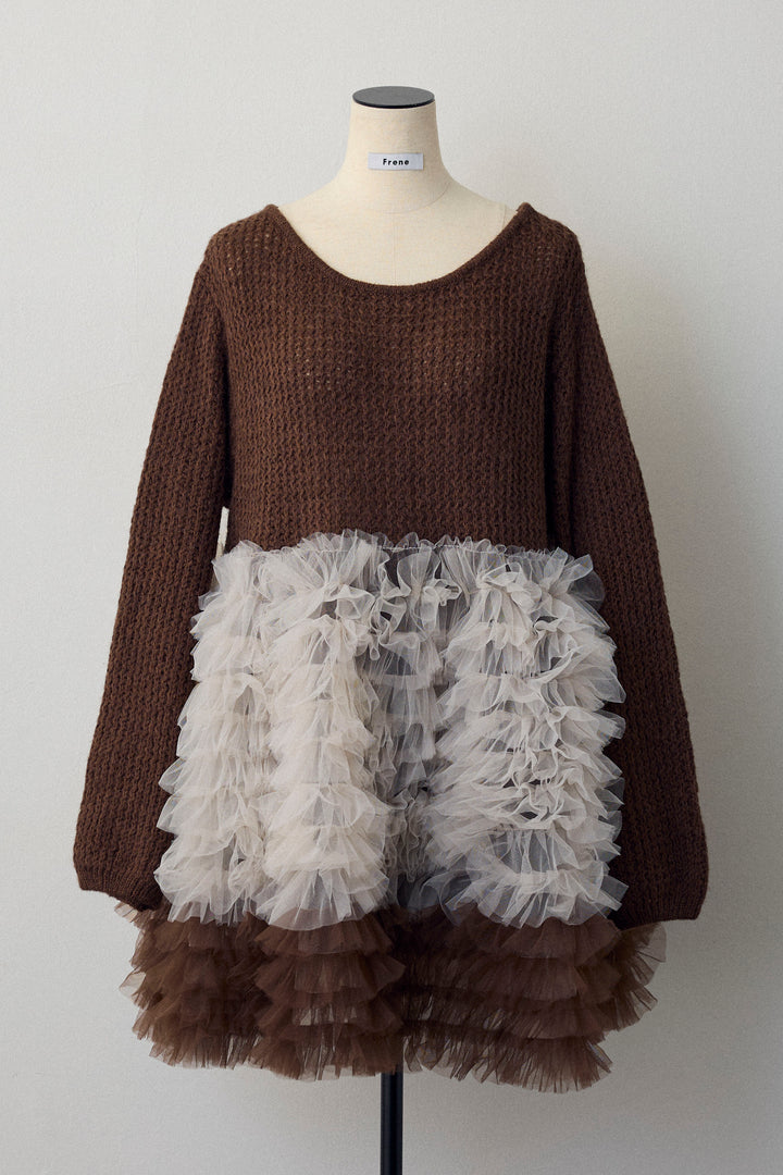 [予約]ホイップチュールドッキングニットワンピ