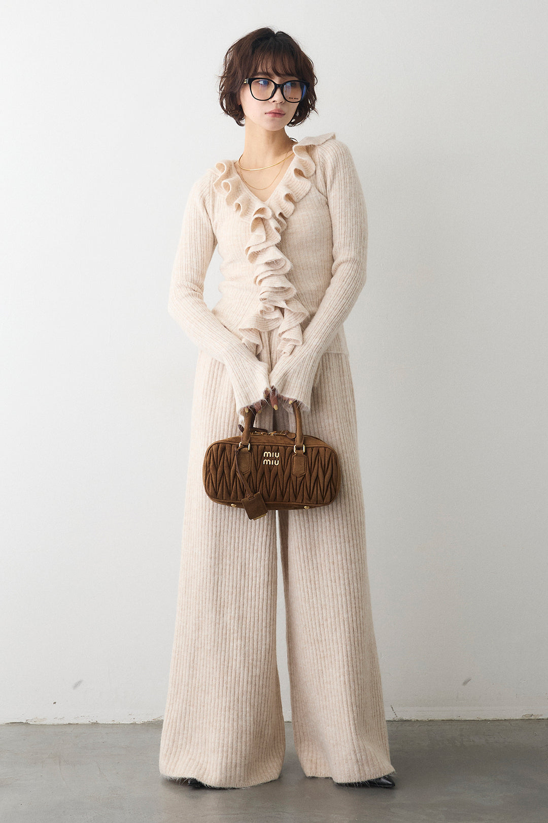 [予約]フロントフリル美ラインニットセットアップ