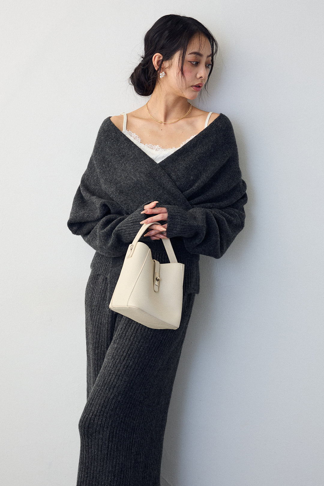 [予約]カシュクール美ラインニットセットアップ