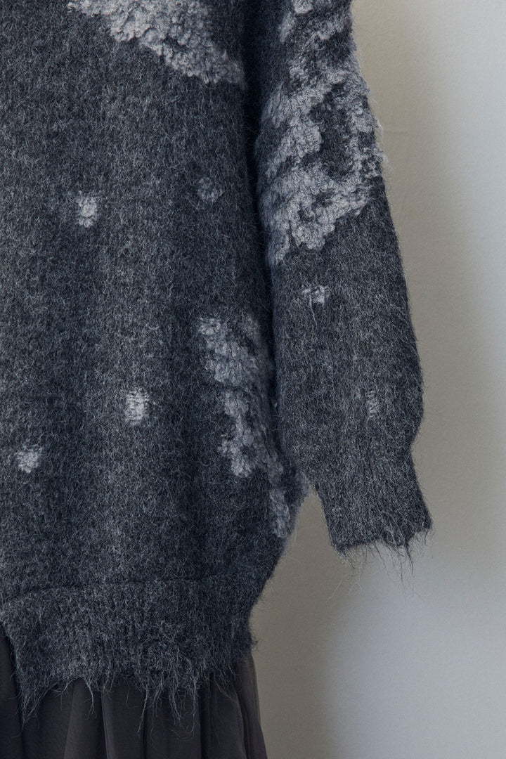 [予約]モチーフジャガードレイヤードニットワンピ