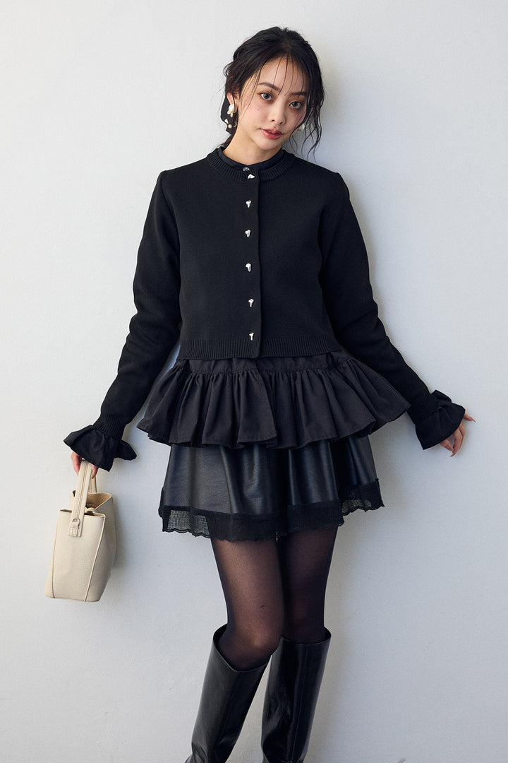 [予約]メタルボタンベーシックカーデ