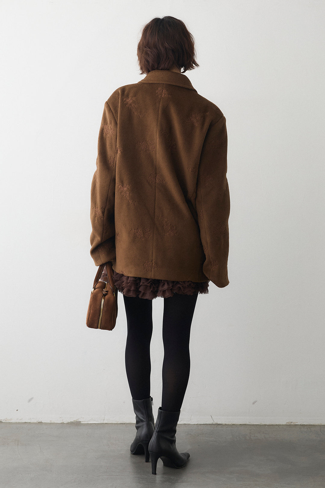 [予約/SET]フラワーエンブロイダリーモッサジャケット+ホイップチュールミニ丈スカート(2set)