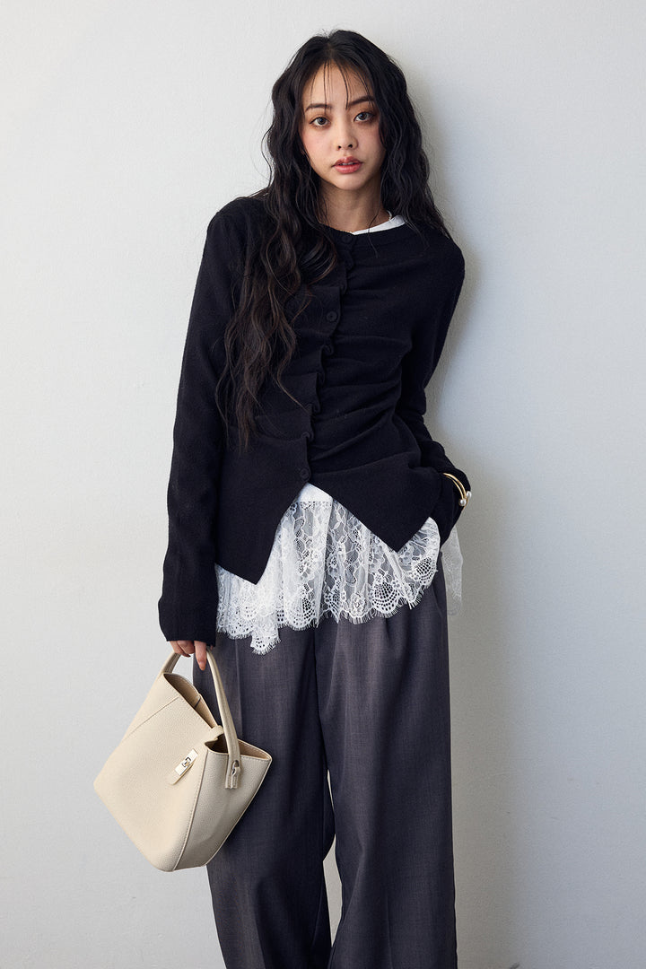 [予約]フロントギャザーデザインカーデ