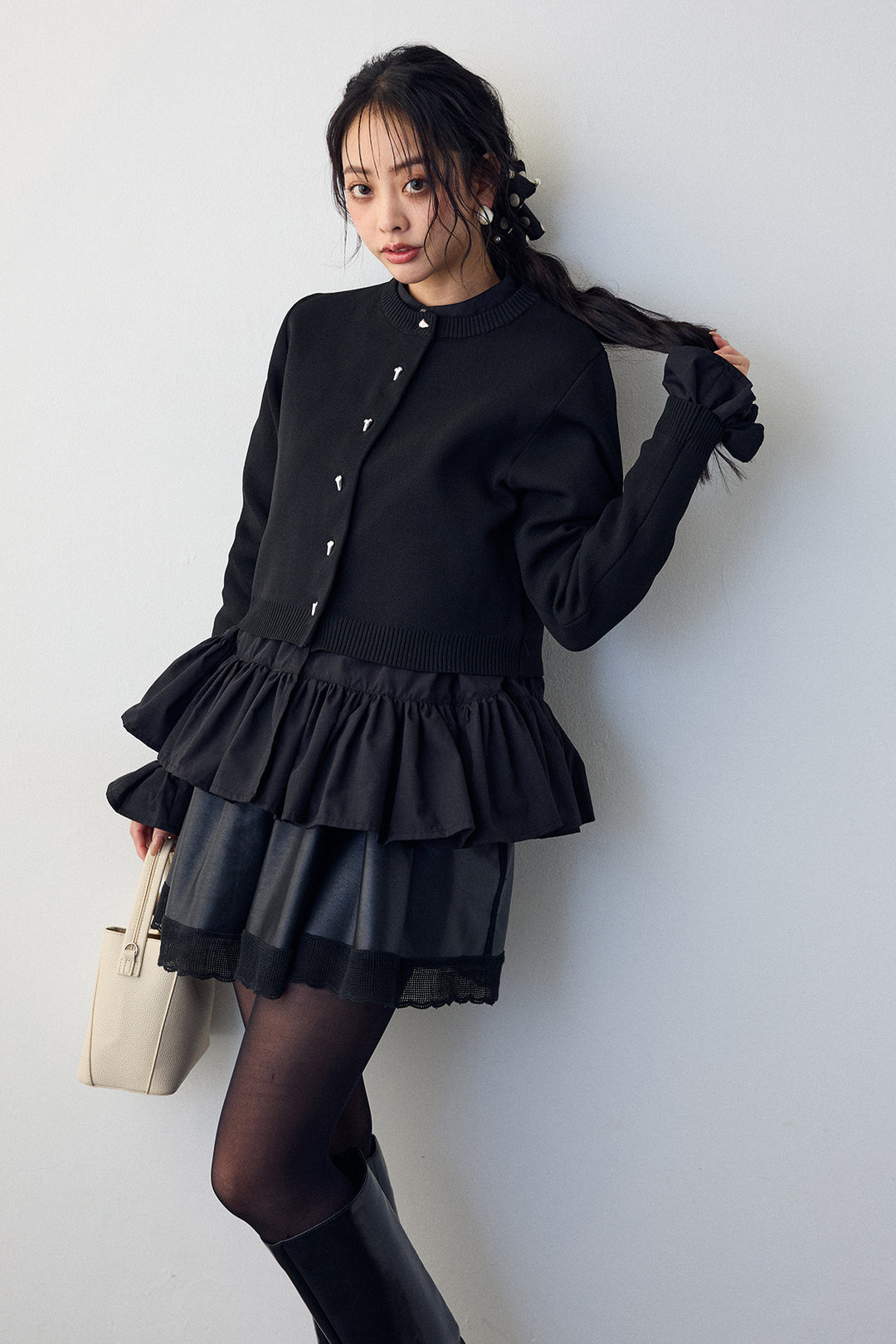 [予約]フリルヘムスリーブブラウス