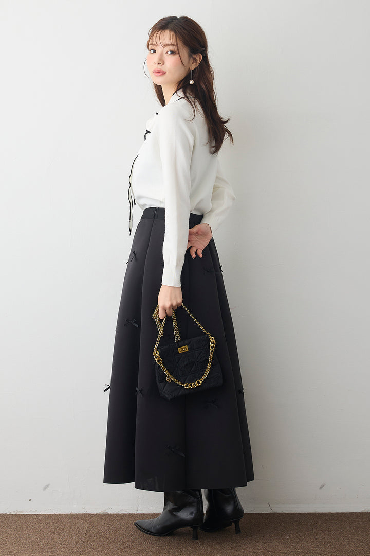 [予約]マルチパターンボンディングフレアスカート