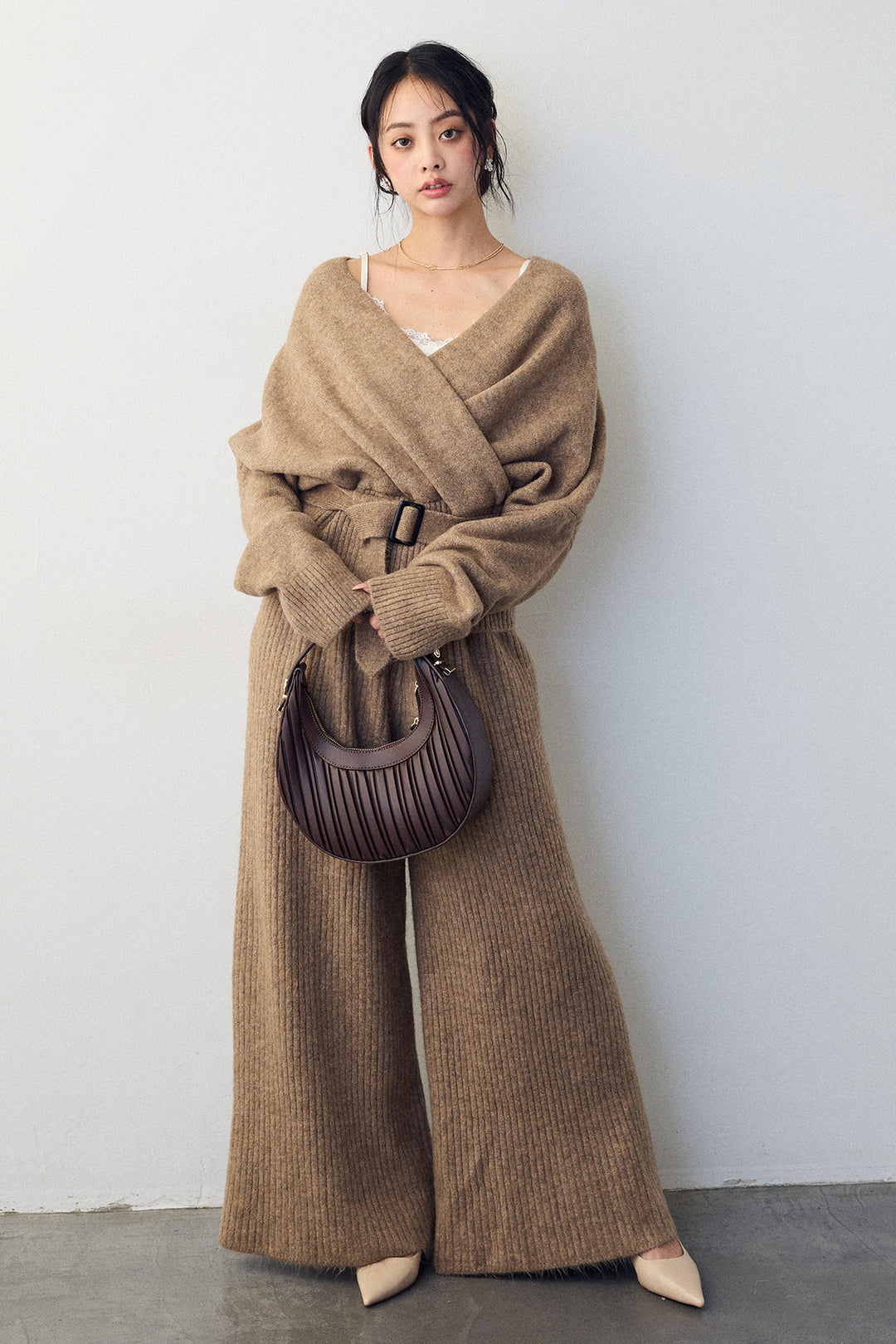 [予約]カシュクール美ラインニットセットアップ