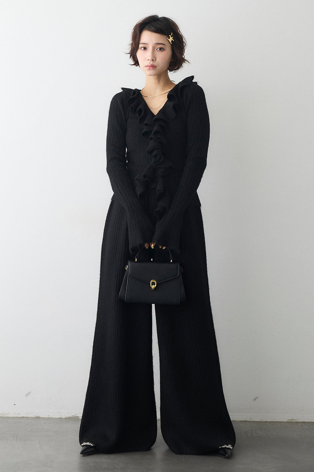 [予約]フロントフリル美ラインニットセットアップ